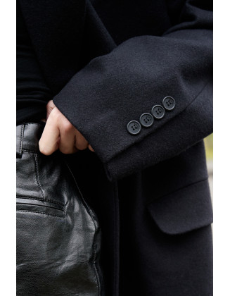 Пальто макси Simply black черное