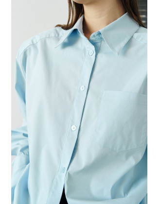 Рубашка с плечом голубая