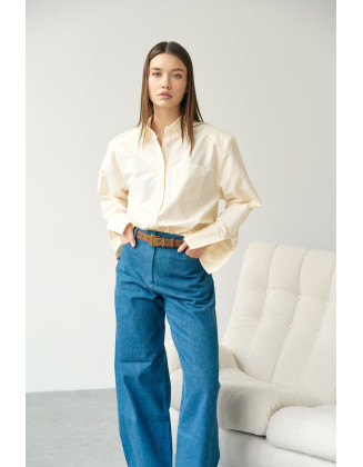 Рубашка с плечом сливочная