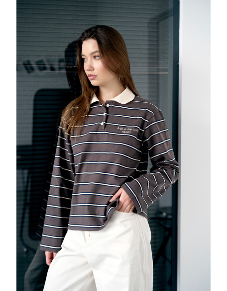 Лонг POLO в полоску 