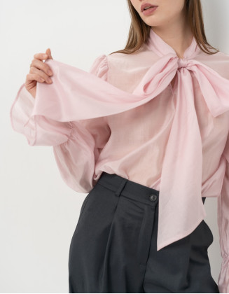 Блузка из тенсела розовая