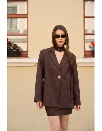 Жакет изо льна шоколад