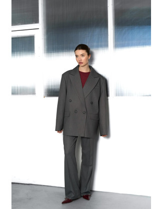 Жакет Grey Stripe двубортный светло-серый