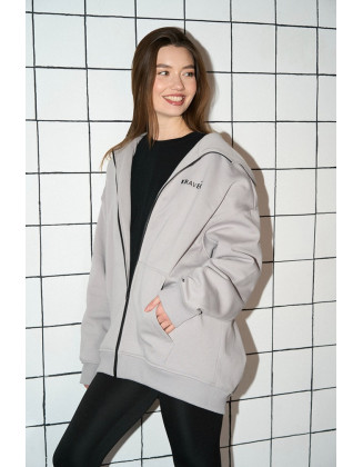 Худи ZIP серое
