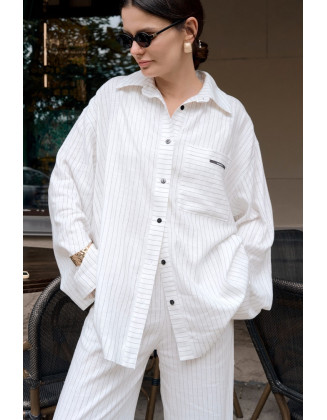 Рубашка в полоску молочная