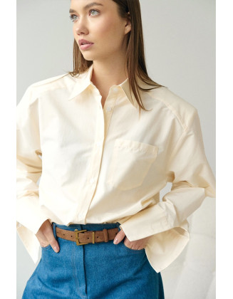 Рубашка с плечом сливочная