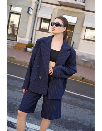 Жакет двубортный синий