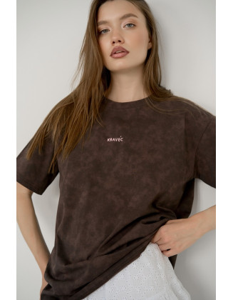 Футболка с резиновым лого шоколад