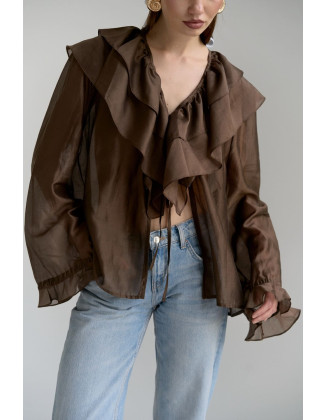 Блузка из тенсела шоколад