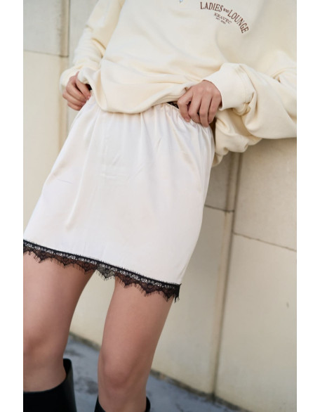 Юбка мини с кружевом 