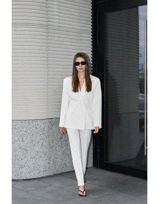 Брюки трубы белые