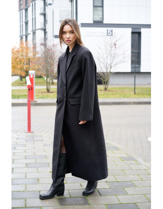 Пальто макси Simply black черное