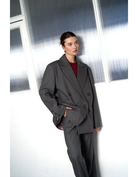 Брюки трубы Grey Stripe 