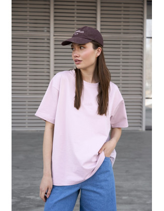 Футболка с резиновым лого пудровая