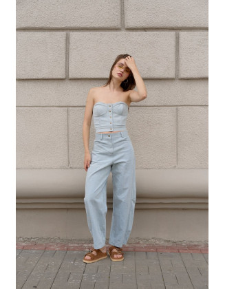 Брюки Denim бананы светло-голубые