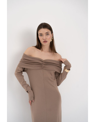 Платье Рыба моя бежевое