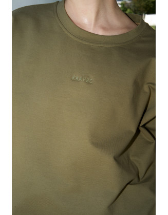 Футболка с резиновым лого хаки