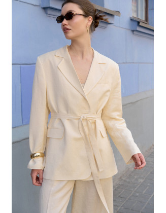 Брюки льняные Сливочные