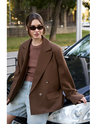 Жакет двубортный шоколад