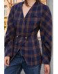 Жакет Oui Jacket синий в клетку