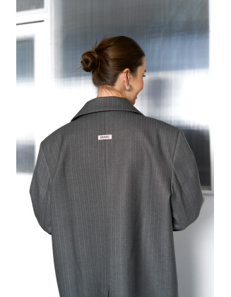 Жакет Grey Stripe двубортный светло-серый