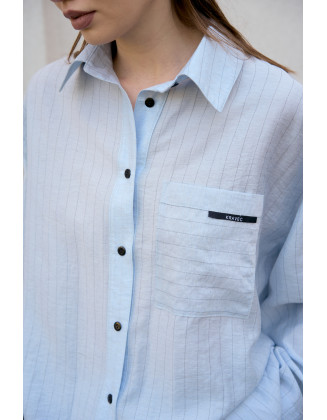 Рубашка в полоску голубая