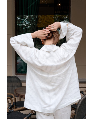 Рубашка в полоску молочная