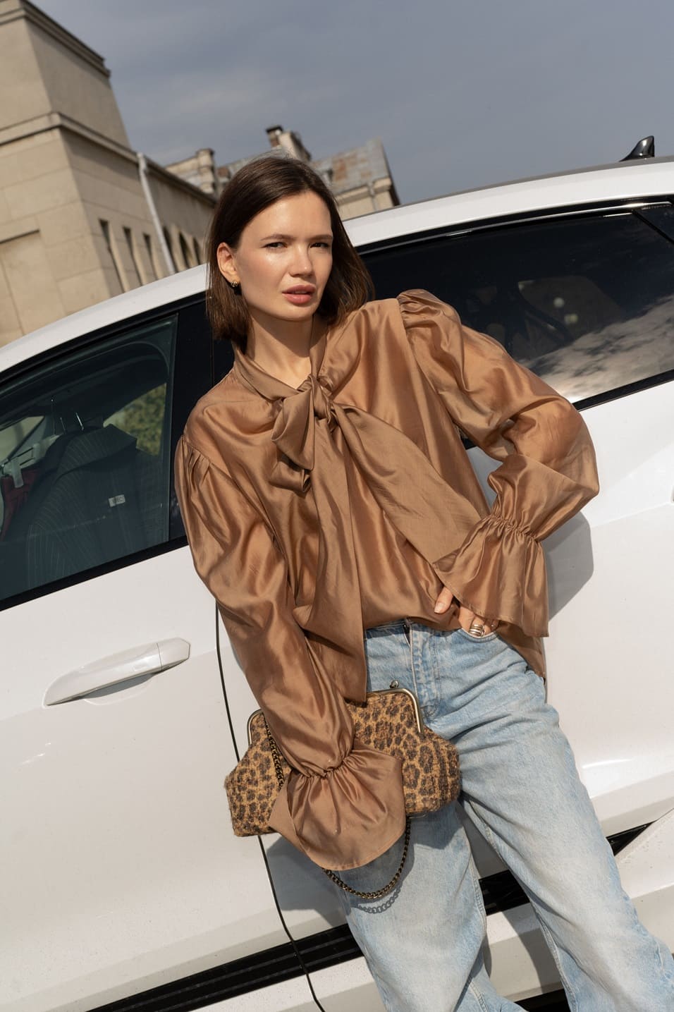 Блузка из тенсела шоколад