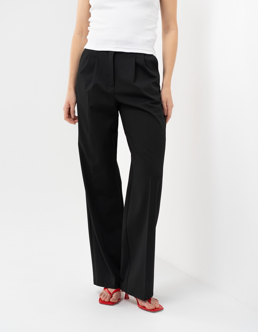 Брюки трубы черные черные