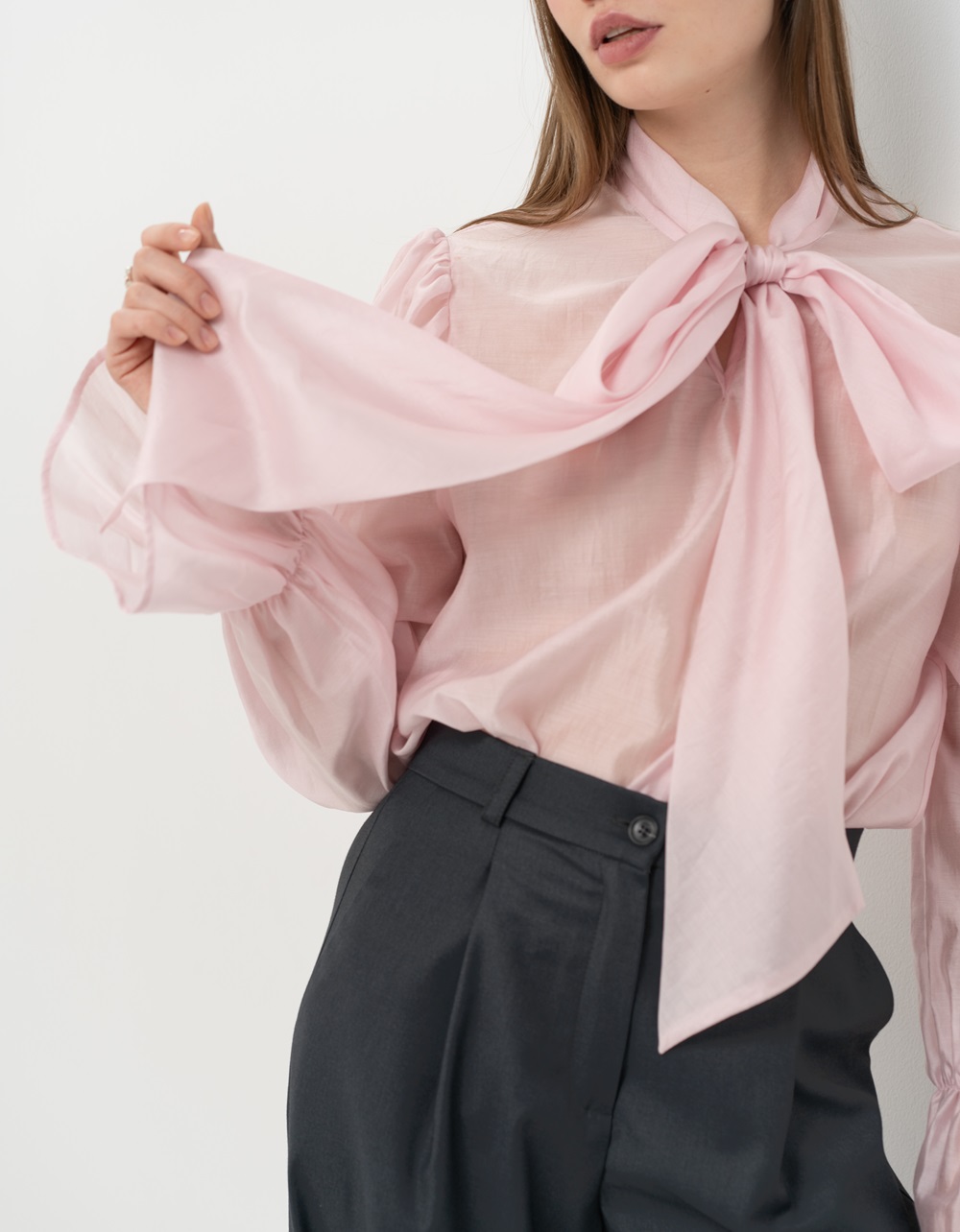 Блузка из тенсела розовая