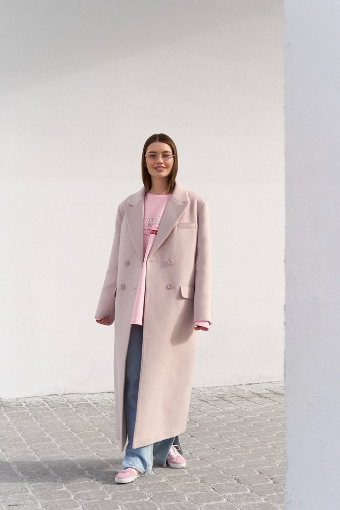 Пальто макси  Simply PINK розовое