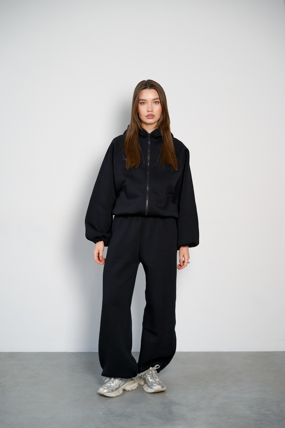 Костюм ZIP с начесом черный